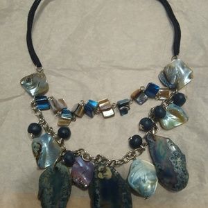 Velvety beaded necklace.